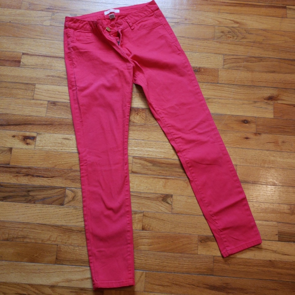 Hot pink skinny jeans